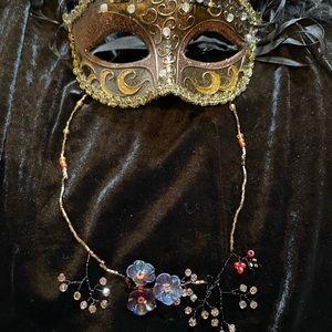 Fall flower necklace handcrafted one of a kind hand made glass & acrylic beads